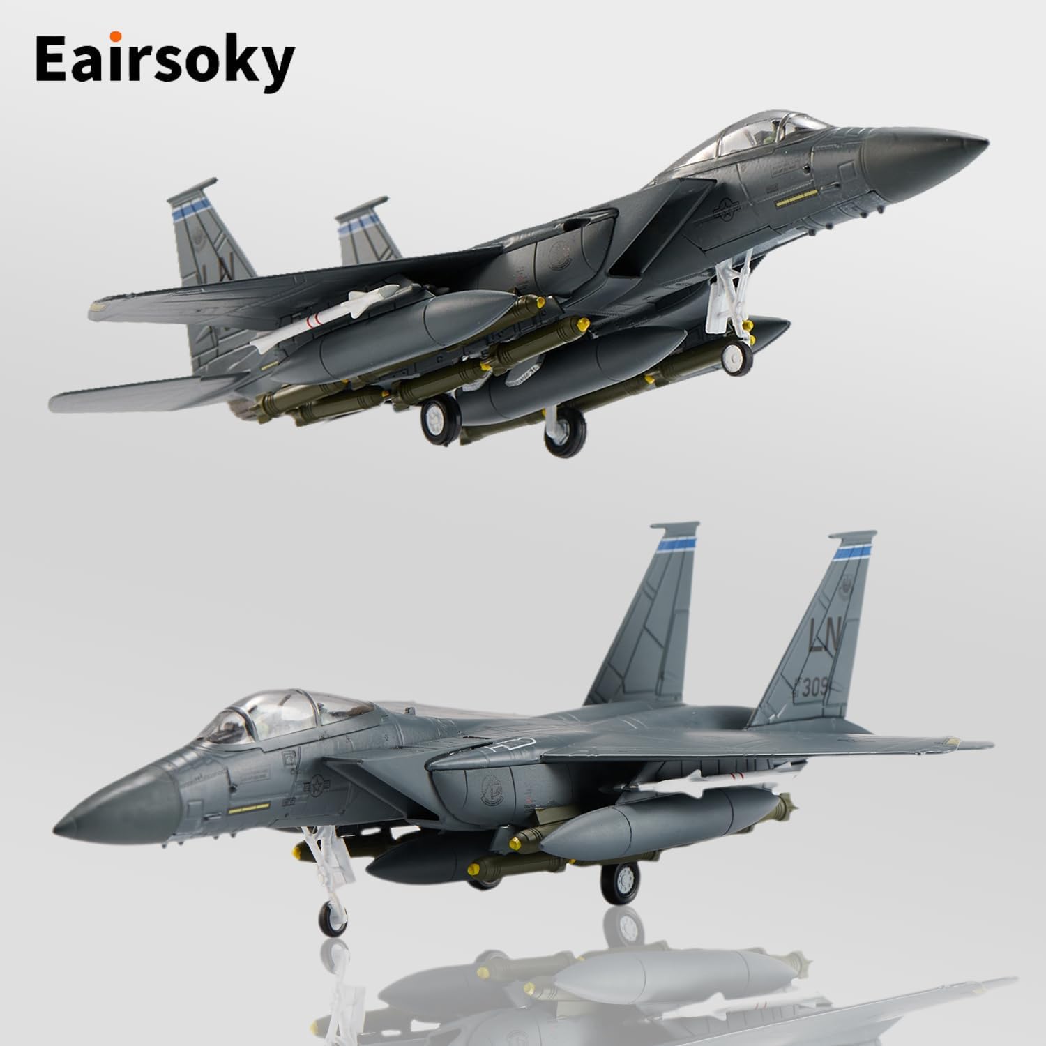 1:100 Scale F-15E Strike Eagle Metal Fighter Jet Model Military Die-cast Aircraft Models for Collection or Gift LN Tail