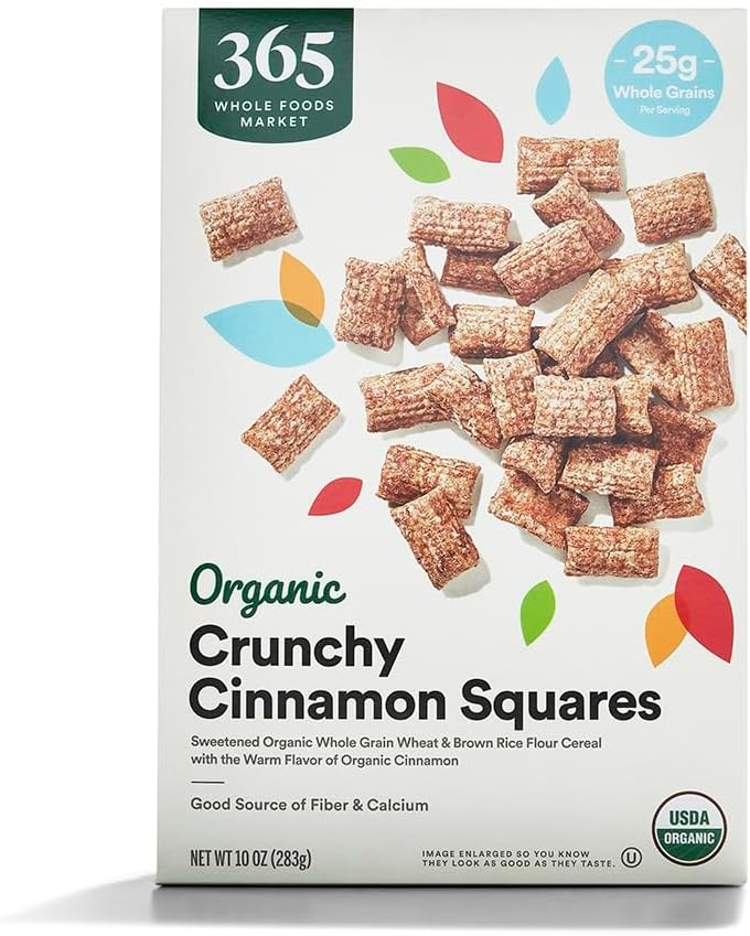 Organic Crunchy Cinnamon Squares Cereal, 10 Ounce