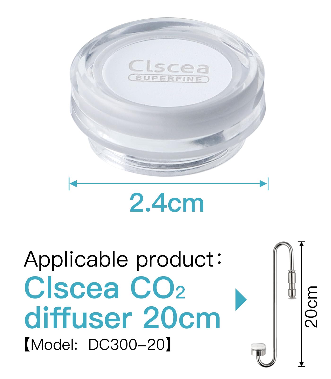 Clscea Stainless Steel CO2 Diffuser Ceramic Replacement, Universal for 20cm Diffuser, S 2pcs