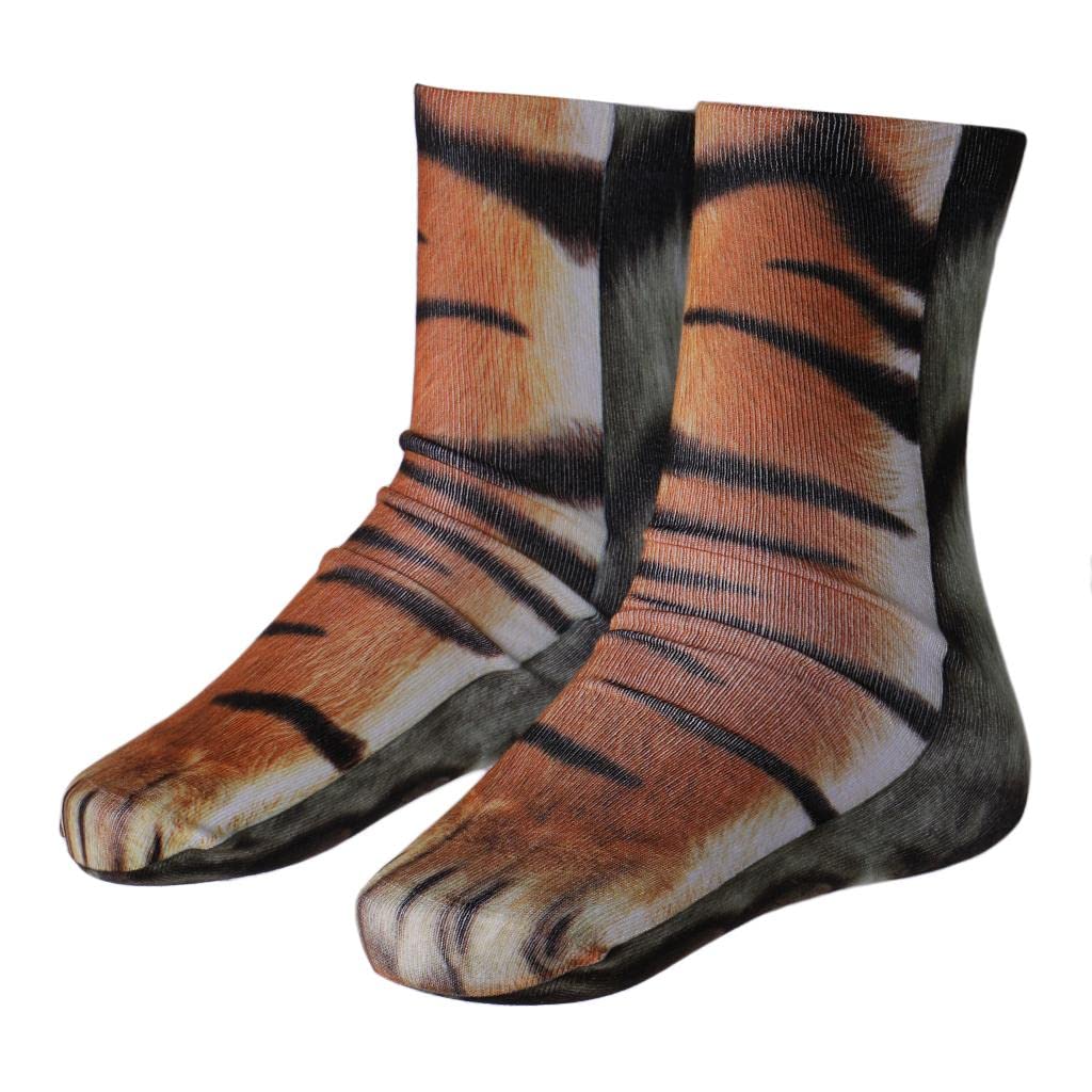 3D Animal Printed Paw Crew Socks Unisex Funny Fashion Adult Socks Tiger | Womens Clothing |Hosiery & Socks |Socks