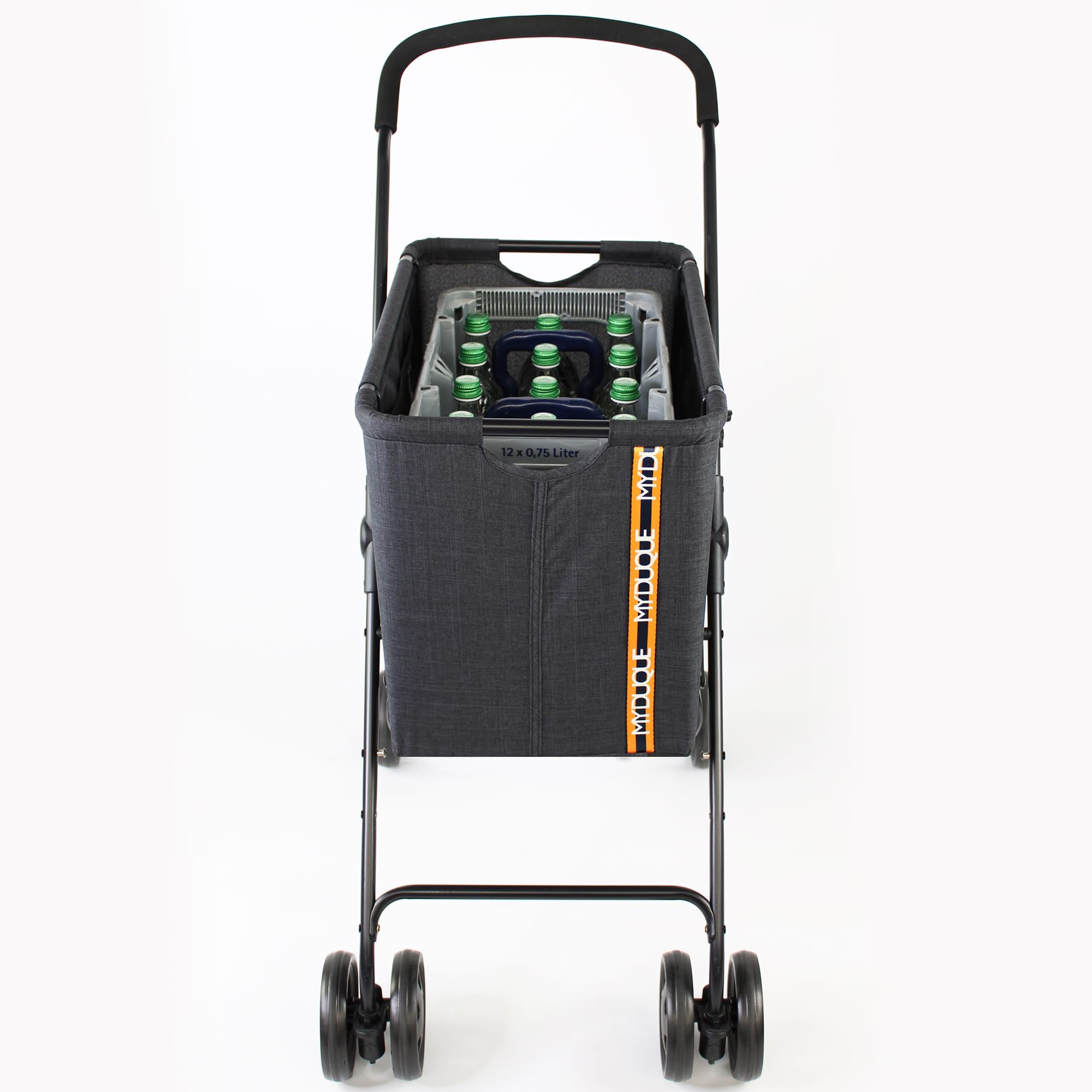 Mila moderno carrello della spesa, cestino rimovibile, porta - 15 kg/33 lbs, pieghevole, freno a pedale, manico morbido, tessuto resistente. Doppia ruote anteriori, manovrabilità a 360