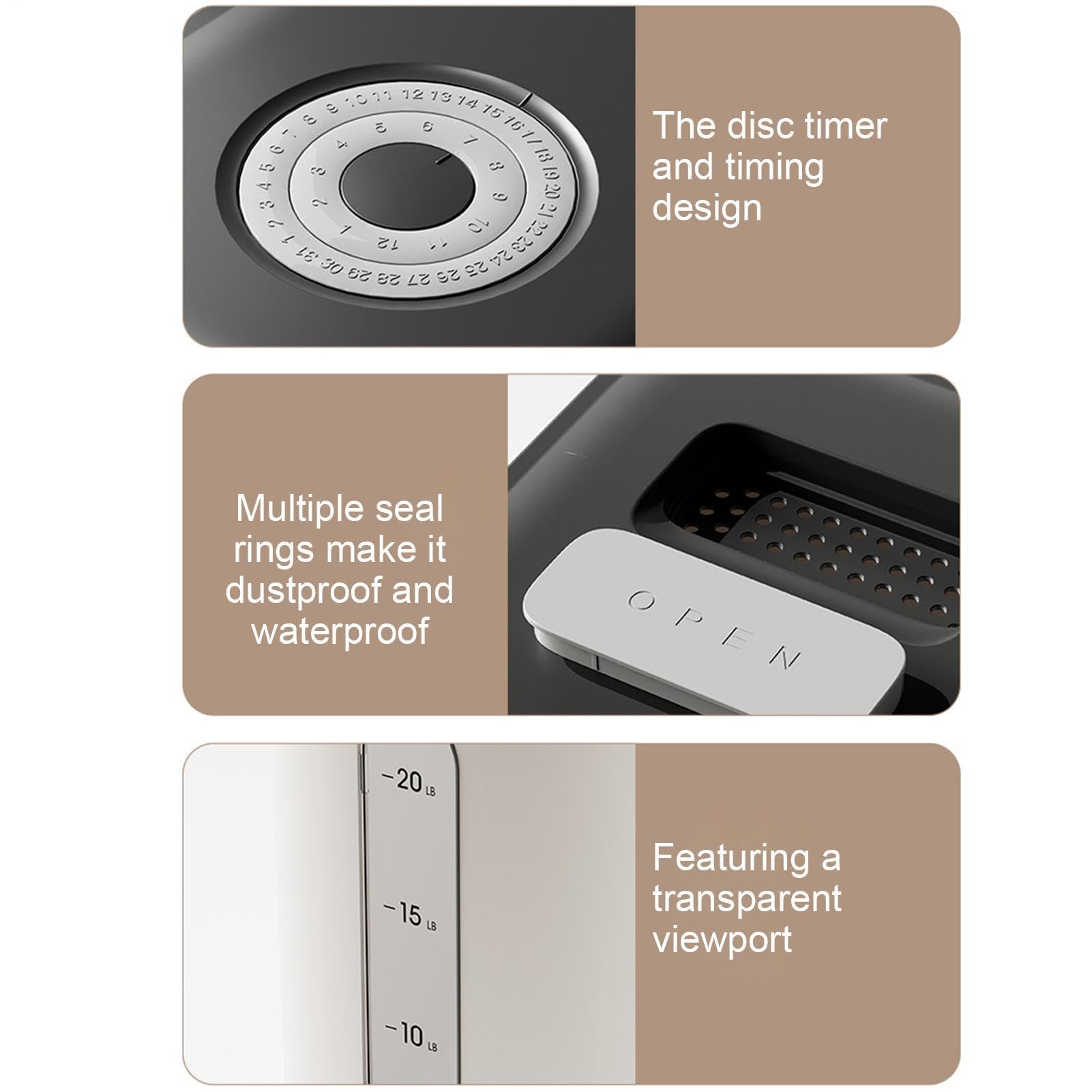 Generico Dispenser per Riso Conservazione Ermetica Per Cereali | Dispenser Per Conservazione Riso Per Uso Domestico Famiglia Soggiorno Piano Di Lavoro Magazzino Armadio Casa Interno Cucina