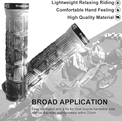 Miniatura 5 de Puños de manillar de bicicleta de doble bloqueo - Puños cómodos de goma para bicicleta de montaña BMX