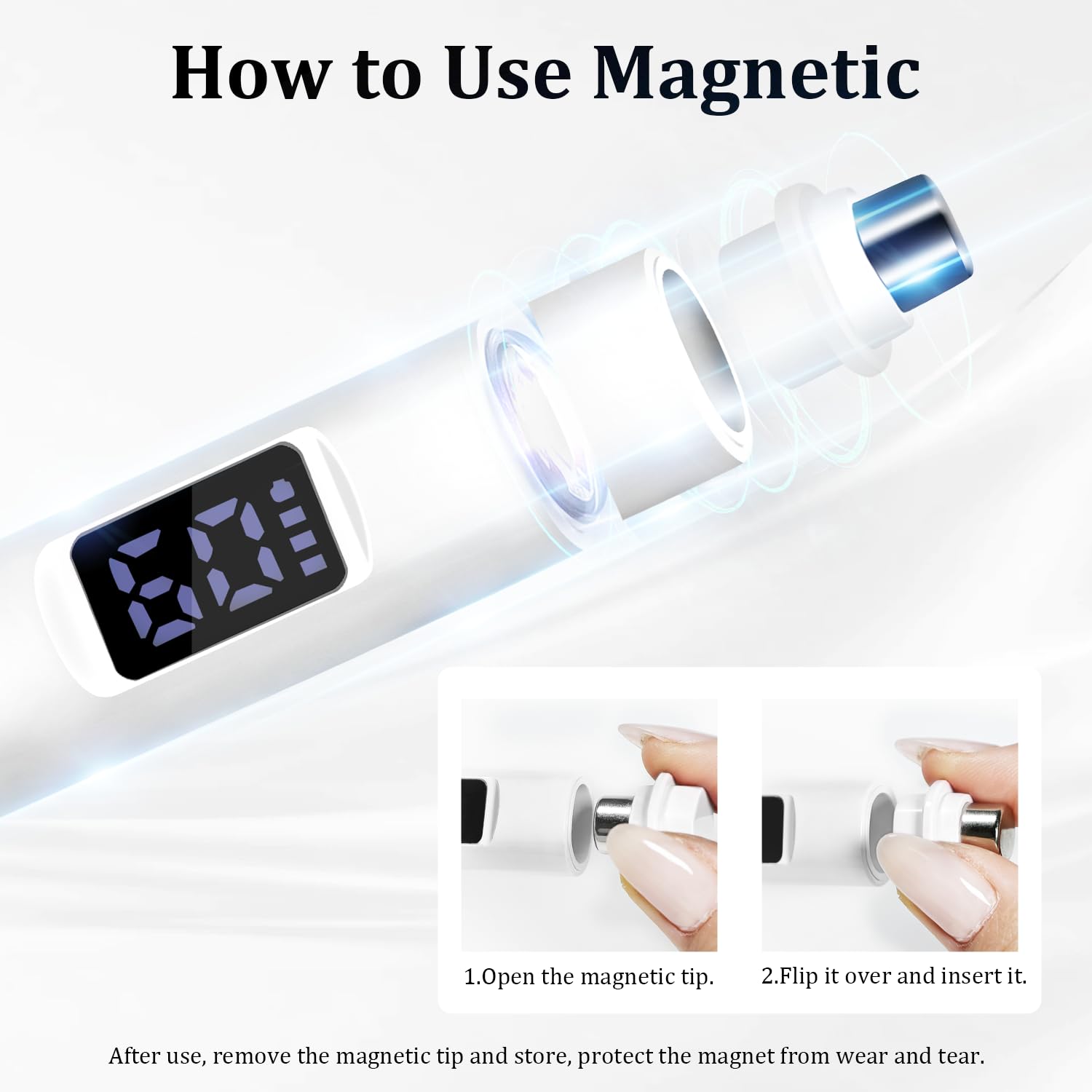 JODSONE Lampada UV per Unghie Portatile Piccola con Magnete e Display LCD - Lampada LED Ricaricabile Maniüre per Casa, Design Compatto e Maneggevole, Bianco