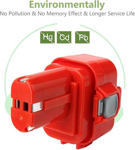 Miniatura 5 de Joiry Batería Ni-MH de 9.6V 3.5Ah compatible con Makita PA09 9120 9122 9134 9100 9100A 9101A 9102 6207D 192595-8 192596-6 192638-6 193977-7 63833