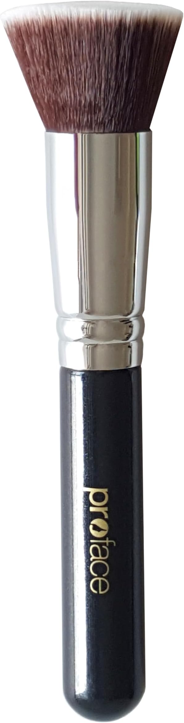 Flat Top Kabuki Foundation Brush for Face Makeup - Perfect for Blending Liquid,Cream & Mineral Cosmetics or Translucent Powder - Premium Quality Bristles!(Black)