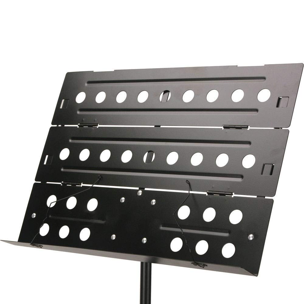 Professioneller höhenverstellbarer Notenständer aus Metall mit Stativfuß, ideal für mehrere Instrumente, Schwarz (50 x 145 cm)