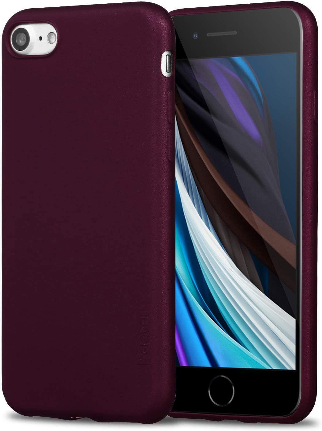 X-level iPhone SE 2022/2020 Case,iPhone 7/8 Case Ultra Thin Soft TPU Back Cover Phone Case Matte Finish Coating Grip Cover Compatible iPhone 7/8/SE 2020 /SE 3- WineRed