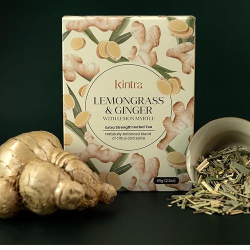 Miniatura 2 de Kintra Foods Bolsitas de té de hierbas de limoncillo y jengibre con mirto de limón, 25 bolsas de filtro, 2.27 oz