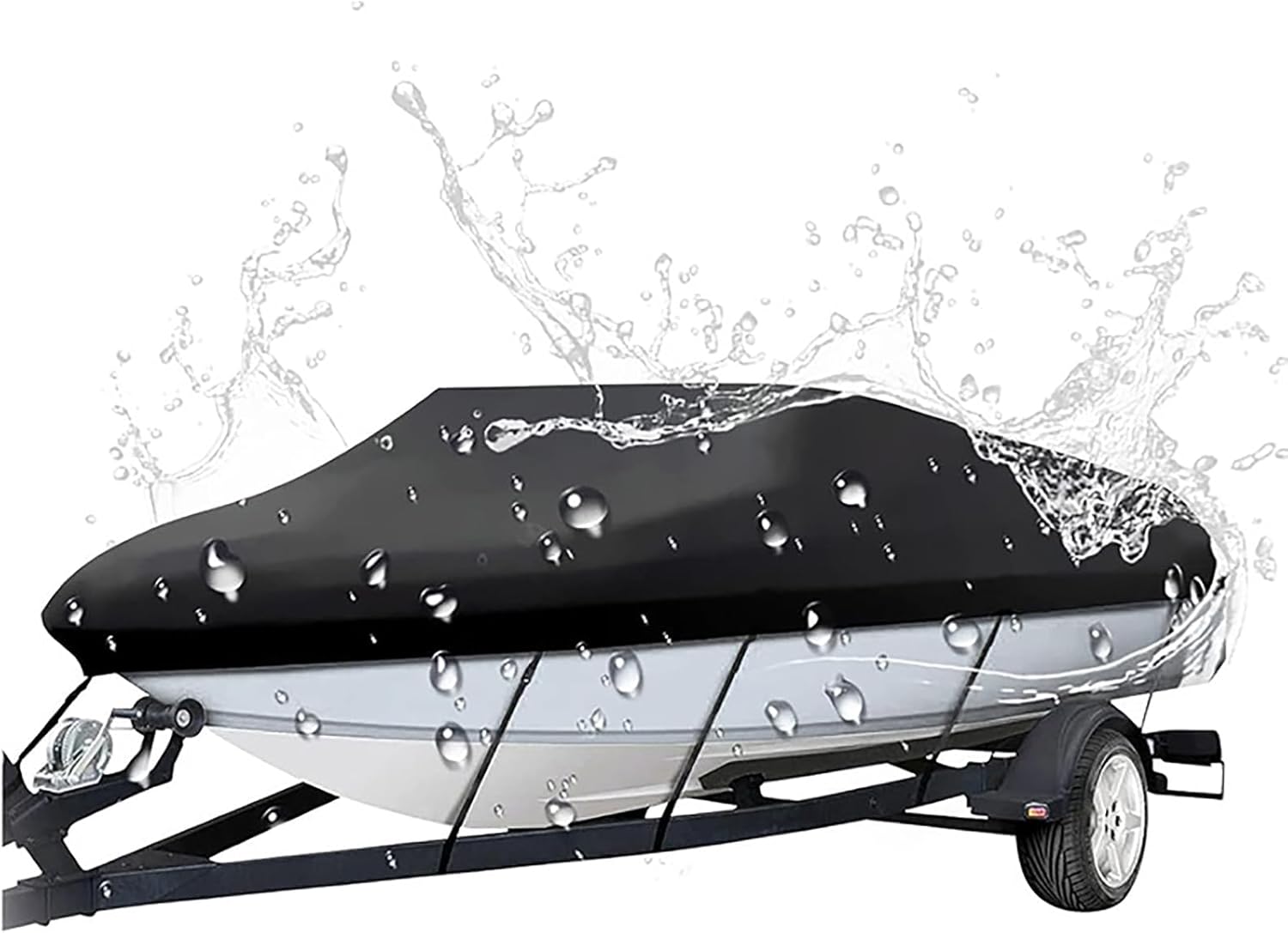 Boat Cover for Yamaha SX190 2012-2019 2020 2021 2022 2023 2024 2025 2026, Water Resistant Marine Grade Heavy Duty Trailerable Canvas, Speedboat/Fishing Outdoor Storage Cover,Silver