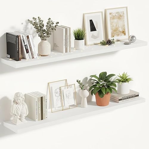 Miniatura 45 de Vivelove Estantes flotantes para montar en la pared, estante de 16 pulgadas para baño pequeño, dormitorio, sala de estar, cocina, decoración moderna