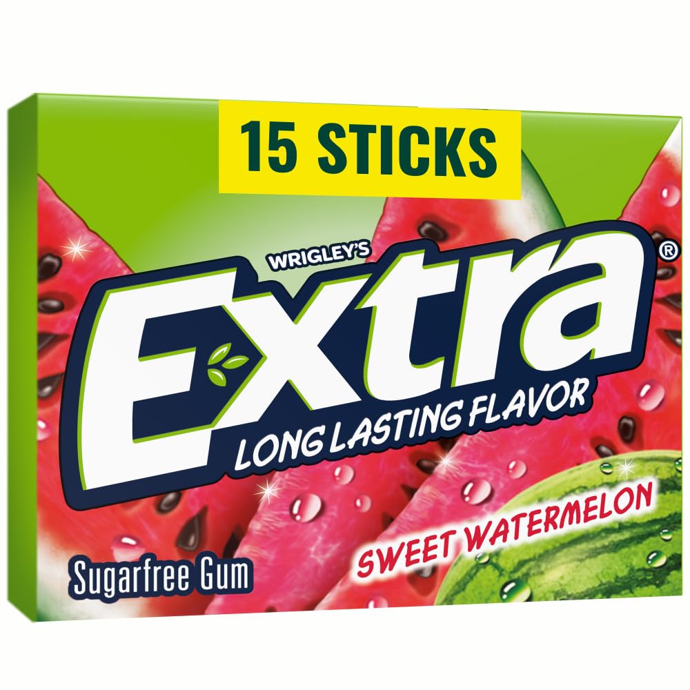 WRIGLEYS EXTRA FRUIT SENSATIONS SWEET WATERMELON CHEWING GUM SUGAR FREE STICK RP 15 CT