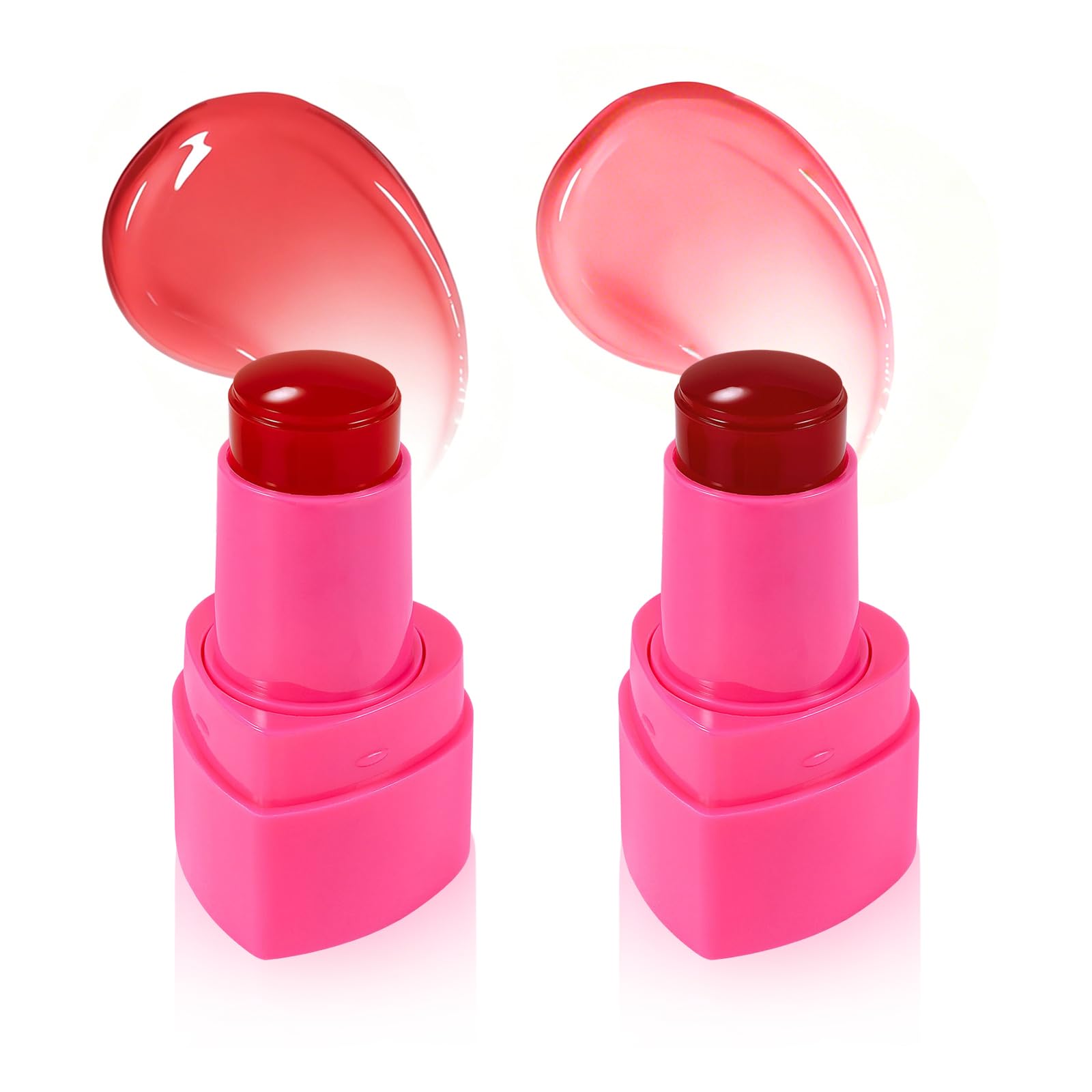 2PCS Jelly Blush Stick for Cheeks,Cooling Water Jelly Tint Stick