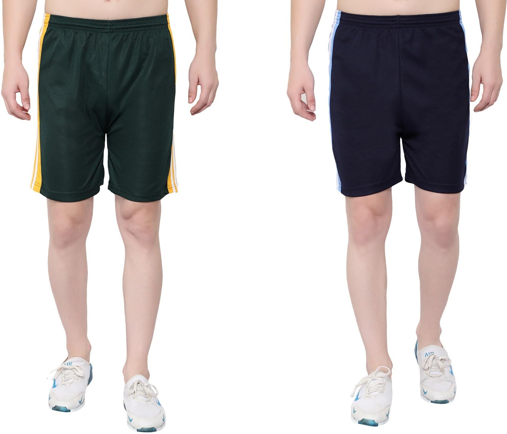 Striped Men Multicolor Regular Shorts S-JAL_725-Green-Navy-picture-55