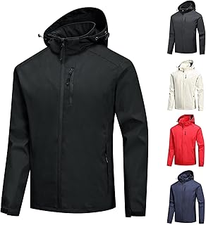 Breathable Rain Jacket Softshell Jacket Work Jacket Men's Waterproof Trekking Jacket Ski Jacket Windstopper Softshell Jacket Men's Water-Repellent Men's Lightweight Waterproof Foldable Raincoat