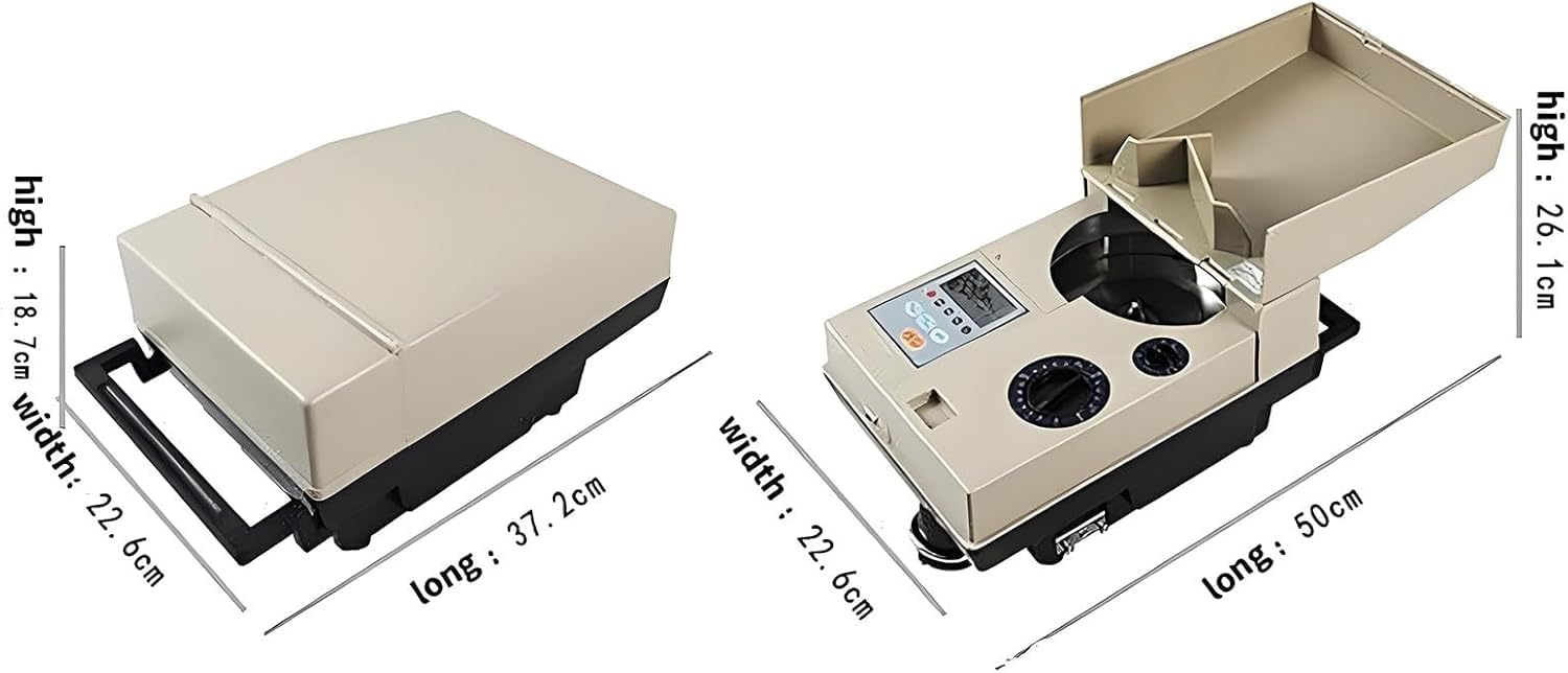 Münzsortiermaschine mit LCD-Display, 2000 Kapazität, schnelles Sortieren für 14-34 mm Münzen, ideal für den privaten und geschäftlichen Gebrauch