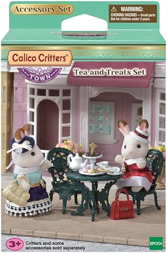 Calico Critters Juego de té y golosinas de la ciudad: organiza deliciosas fiestas de té para tus bichos