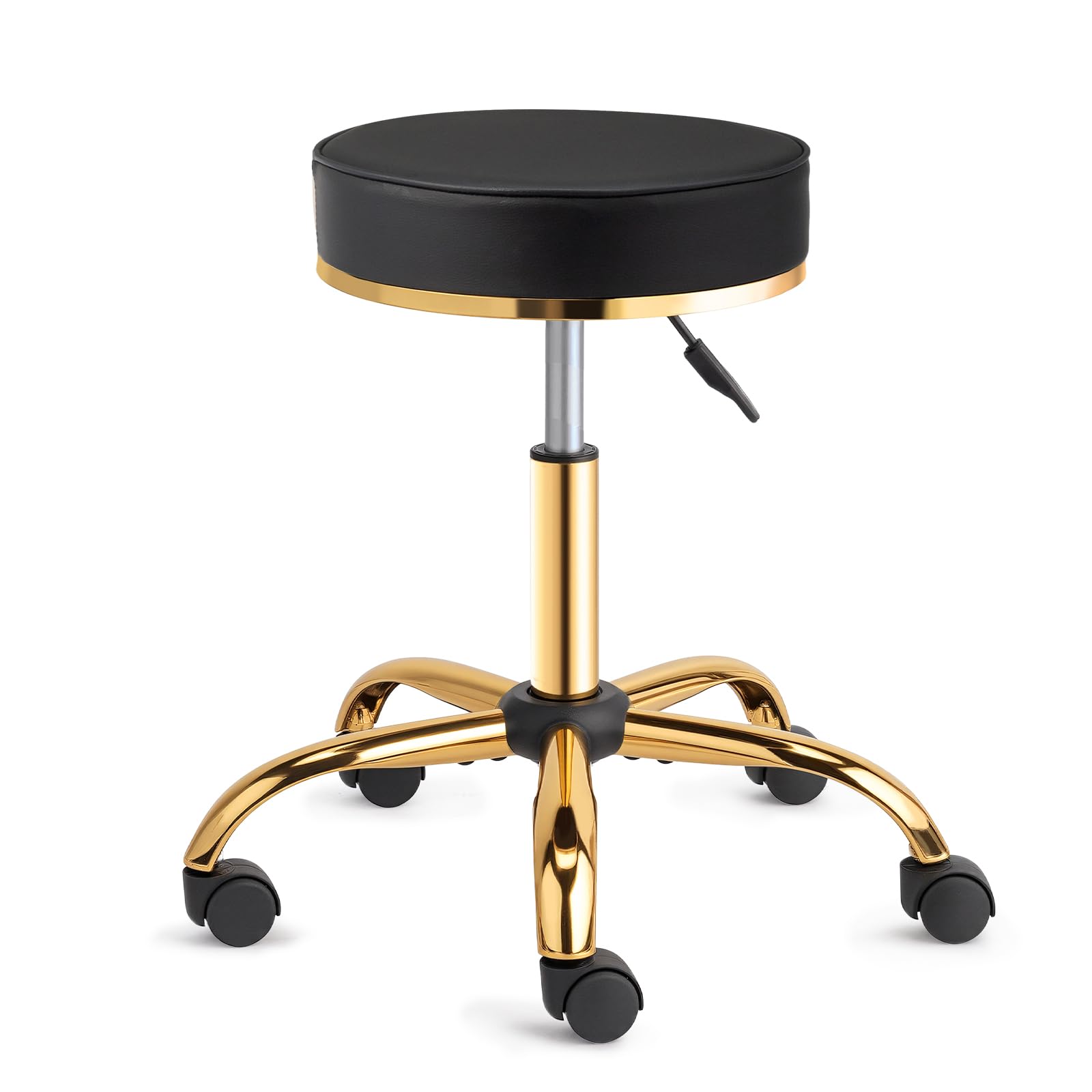 OmySalon Rolling Stool with Wheels Vanity Salon Massage Roller Stool Luxury Swivel Spa Chair Height Adjustable Hair Stylist