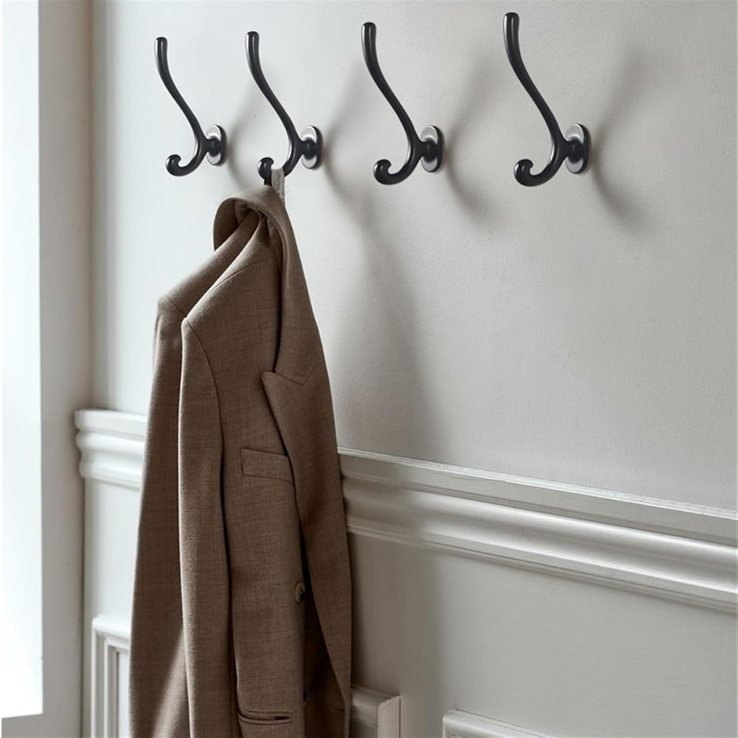 Hook Firm Hangers Hook Wall Hooks Bathroom Towel Holder Hook Cloakroom Cloth Hanging Hooks for Porch Bedroom(Gold)