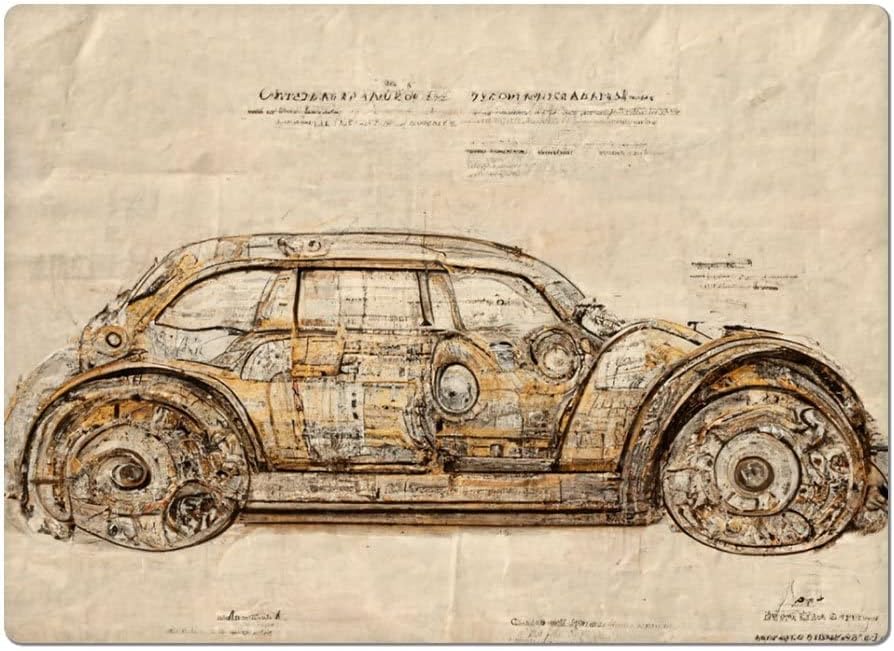 Trendy Car Car Magnet 2 PCS - Old Drawing Car Magnet - Graphic Sticker