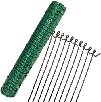 Suregreen Barrier Fencing Mesh | 1m x 25m | 80gsm | Plastic Mesh Roll for Garden Fencing, Dog Fence Outdoor Netting, Temporary Fencing | Includes 10 Steel Pins | Eco-Friendly, Durable, UV-Resistant