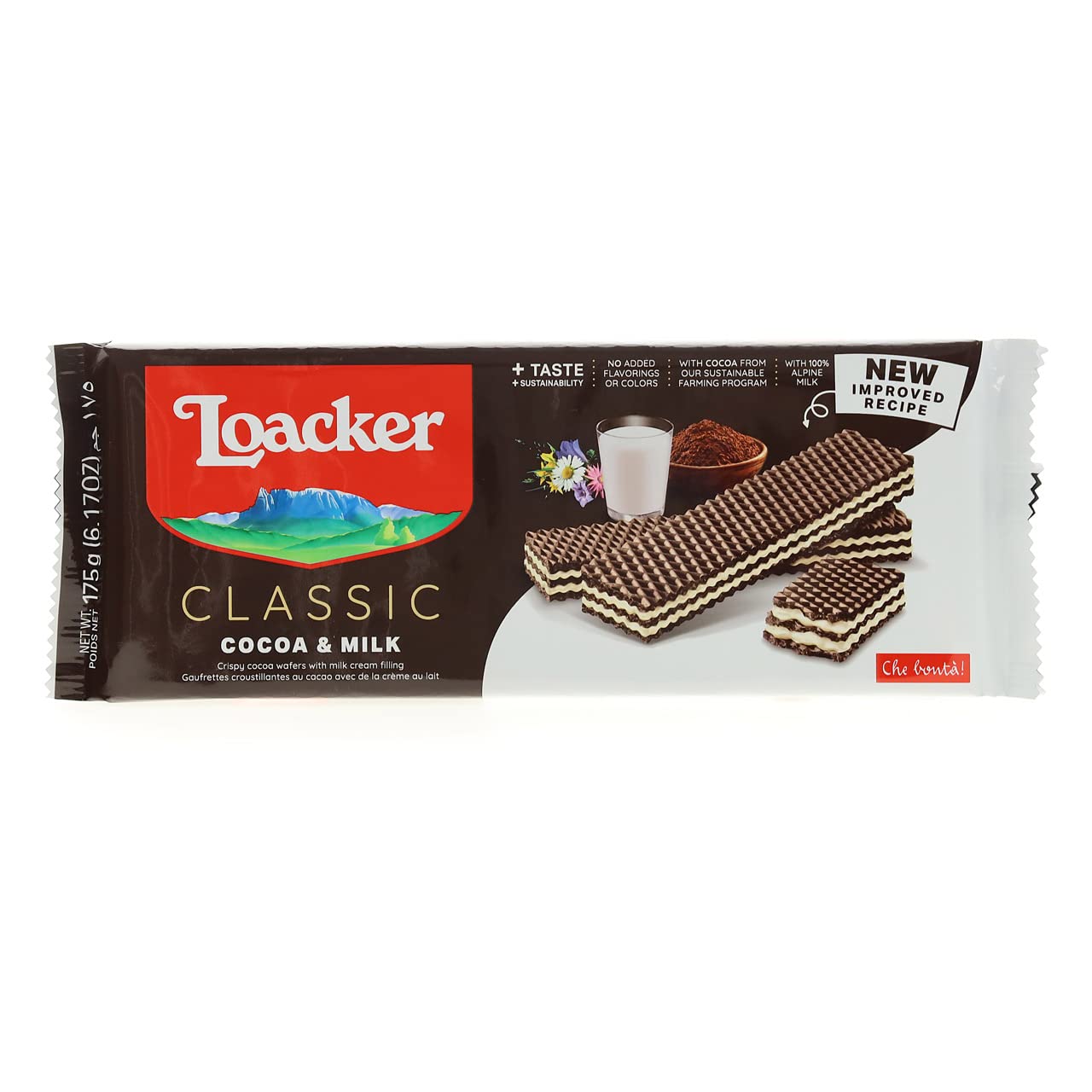 Loacker Premium Cocoa & Milk Wafers, 6.17 Ounces