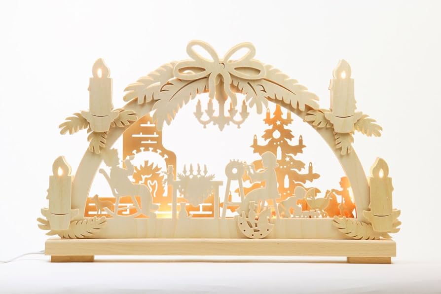 【美品】ミューラー社　シュヴィブボーゲン　アーチ型キャンドルスタンド 木のおもちゃ カルテット / シュビップボーゲン・ピラミッド