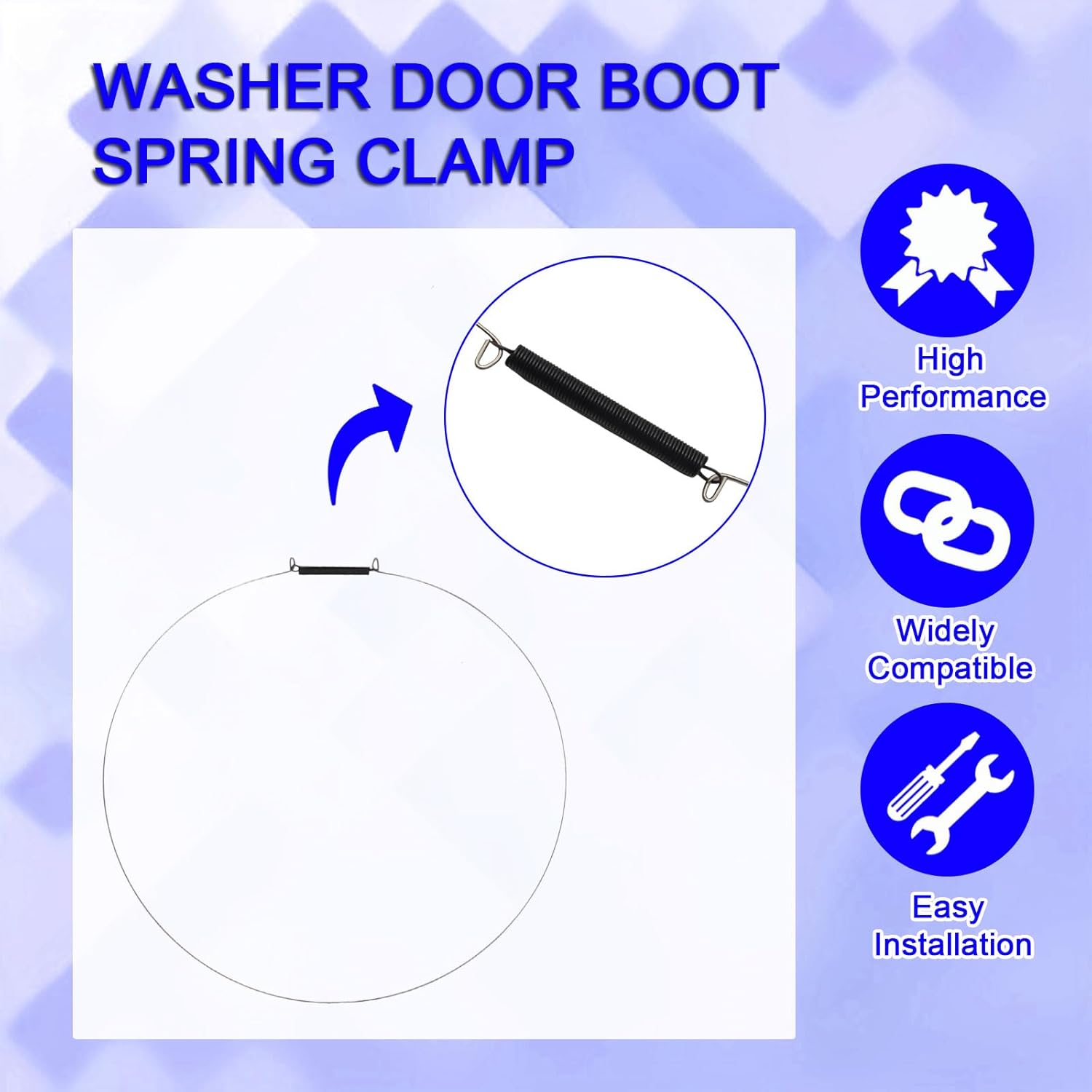 4861ER2001D Washer Door Boot Spring Clamp Fit for LG Electronics Washing Machine,Boot Steal Retaining Ring Replace for 4861ER2001F,AH3524025,AP4436912,PS3524025,LG Front Load Washer Clamp Assembly