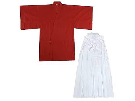 和ROBE FLANNEL HAKAMA Men's Kimono L XL Four Piece Set #20 Vintage MONTSUKI Hakama