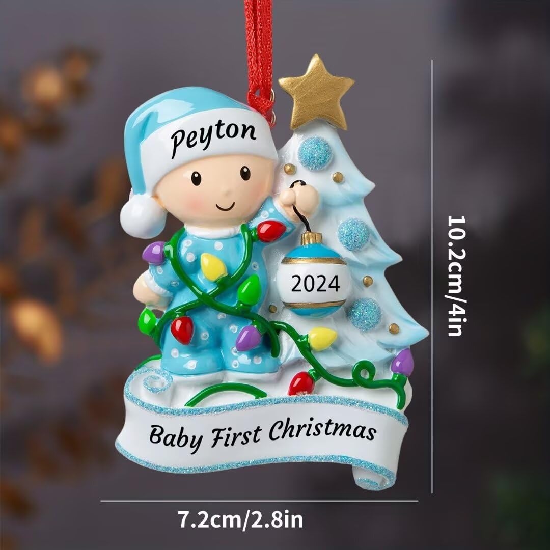 Ornement De Noël Personnalisé Premier Noël De Bébé - Boule Acrylique Avec Photo, Cadeau Souvenir Unique
