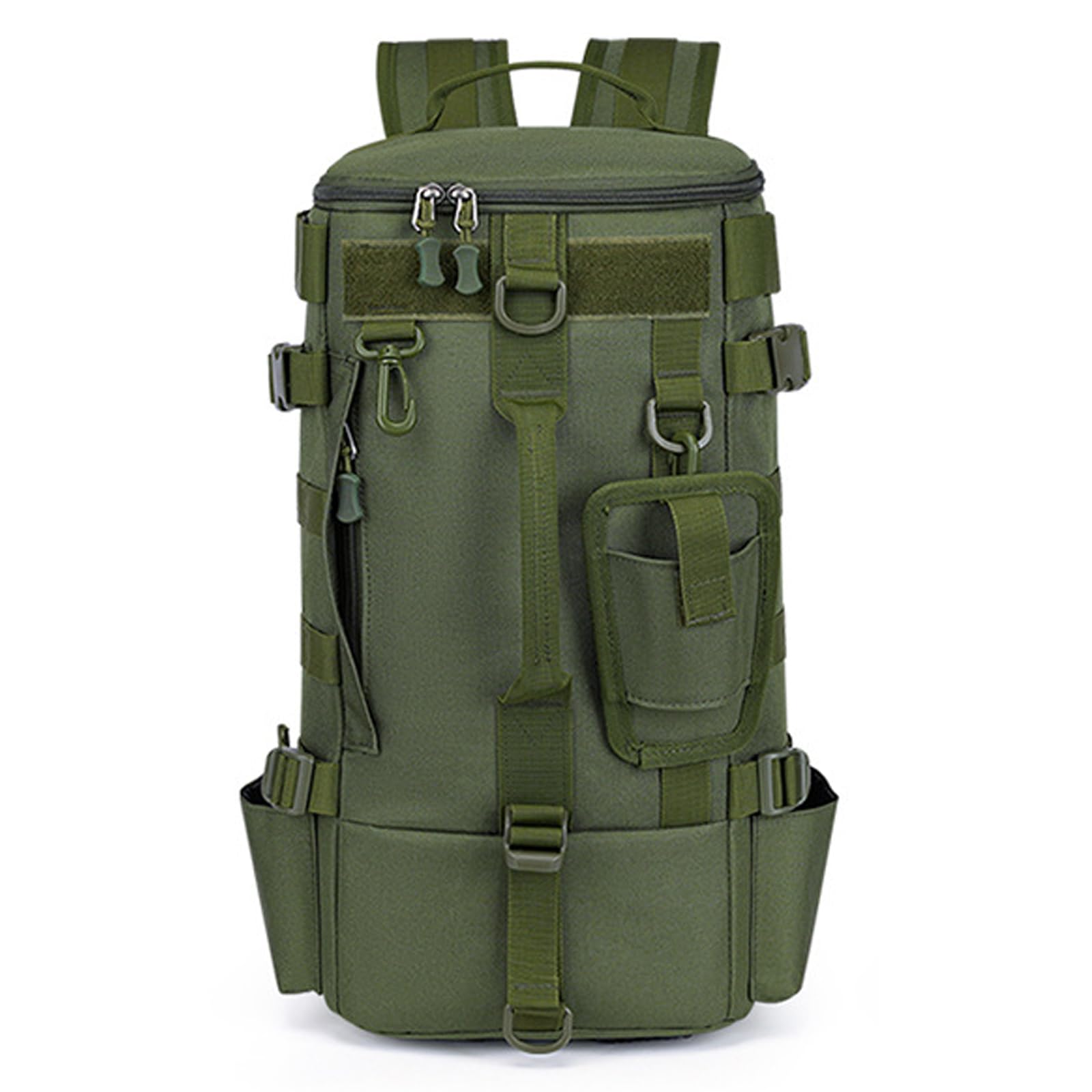 PORRASSO Fishing Backpack Multifunctional Fishing Tackle Bag Outdoor Backpack with Rod Holder Waterproof Rucksack Camping Travel Daypack for Fishing Hiking Cycling Travel Green