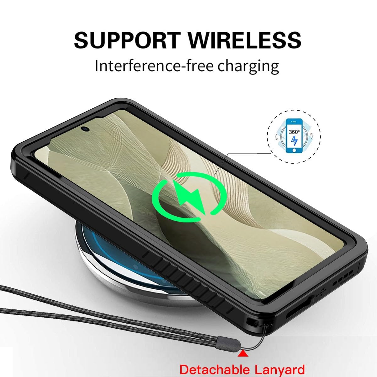 Generic Funda compatible con Google Pixel 10 (color: negro), impermeable, cuerpo completo, a prueba de golpes, parte trasera dura, carcasa completa de silicona a prueba de golpes