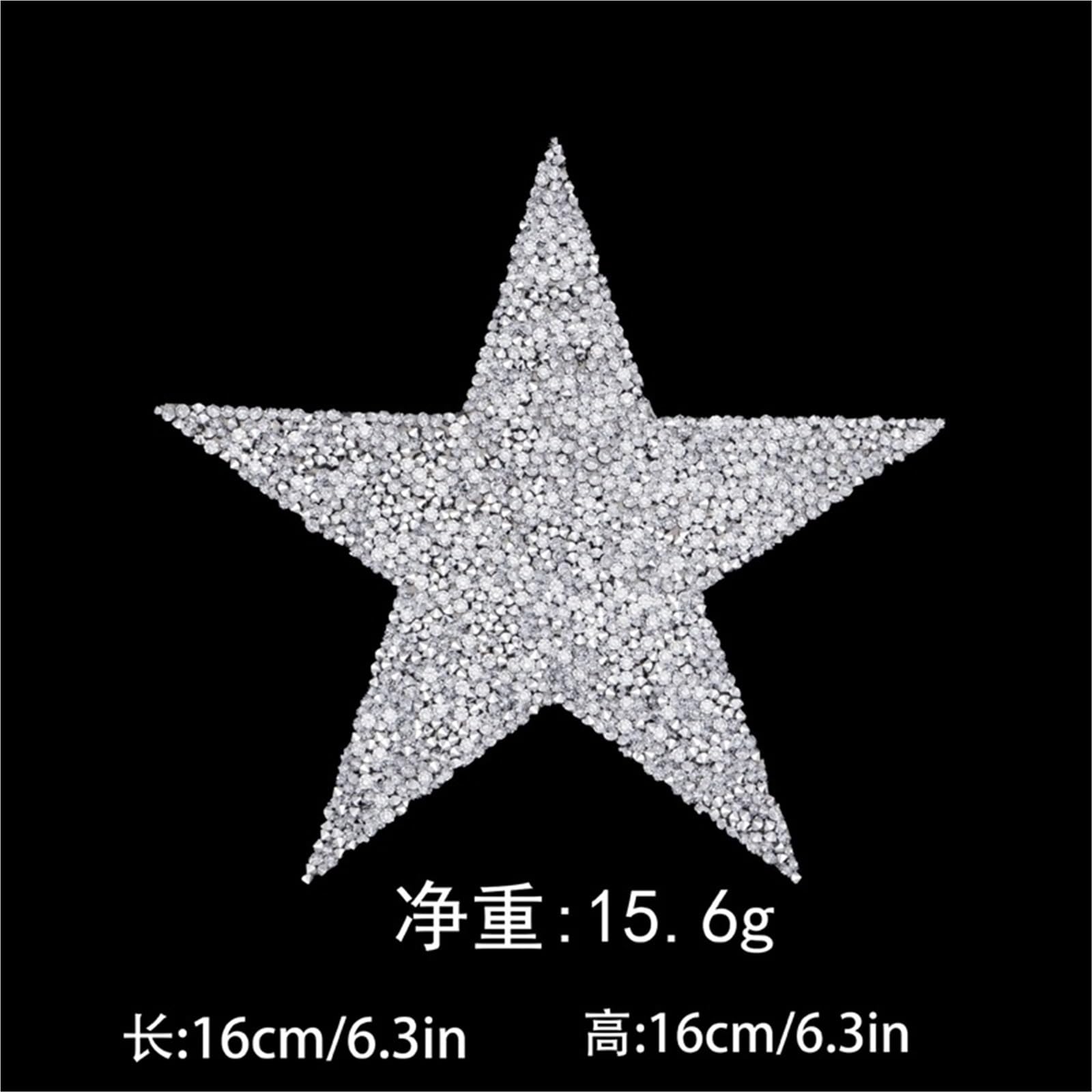 Etoile Thermocollante Patchs strass étoiles creuses 20cm/8cm/6cm, 20 pièces, paillettes à repasser sur autocollants for vêtements(16cm)