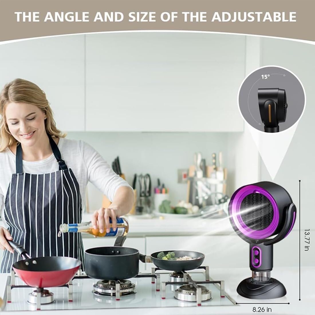 Campana extractora portátil de cocina con extractor de 2 velocidades para barbacoa | Campana extractora de sobremesa | Filtración de humos silenciosa | Rejilla de filtro desmontable | Aceite