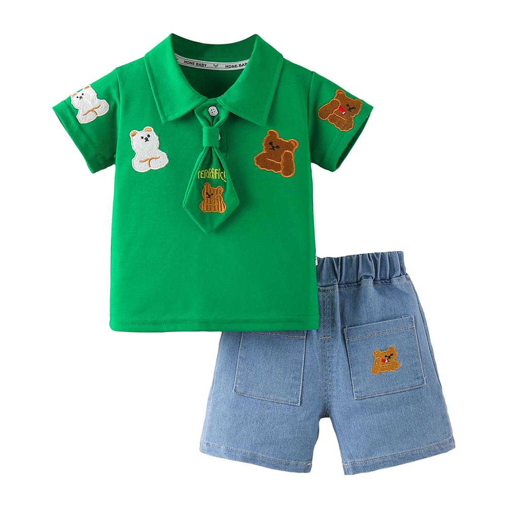 Hopscotch Boys Short Sleeves Green Animal Print Short Set - Review, Price and Buying Guide