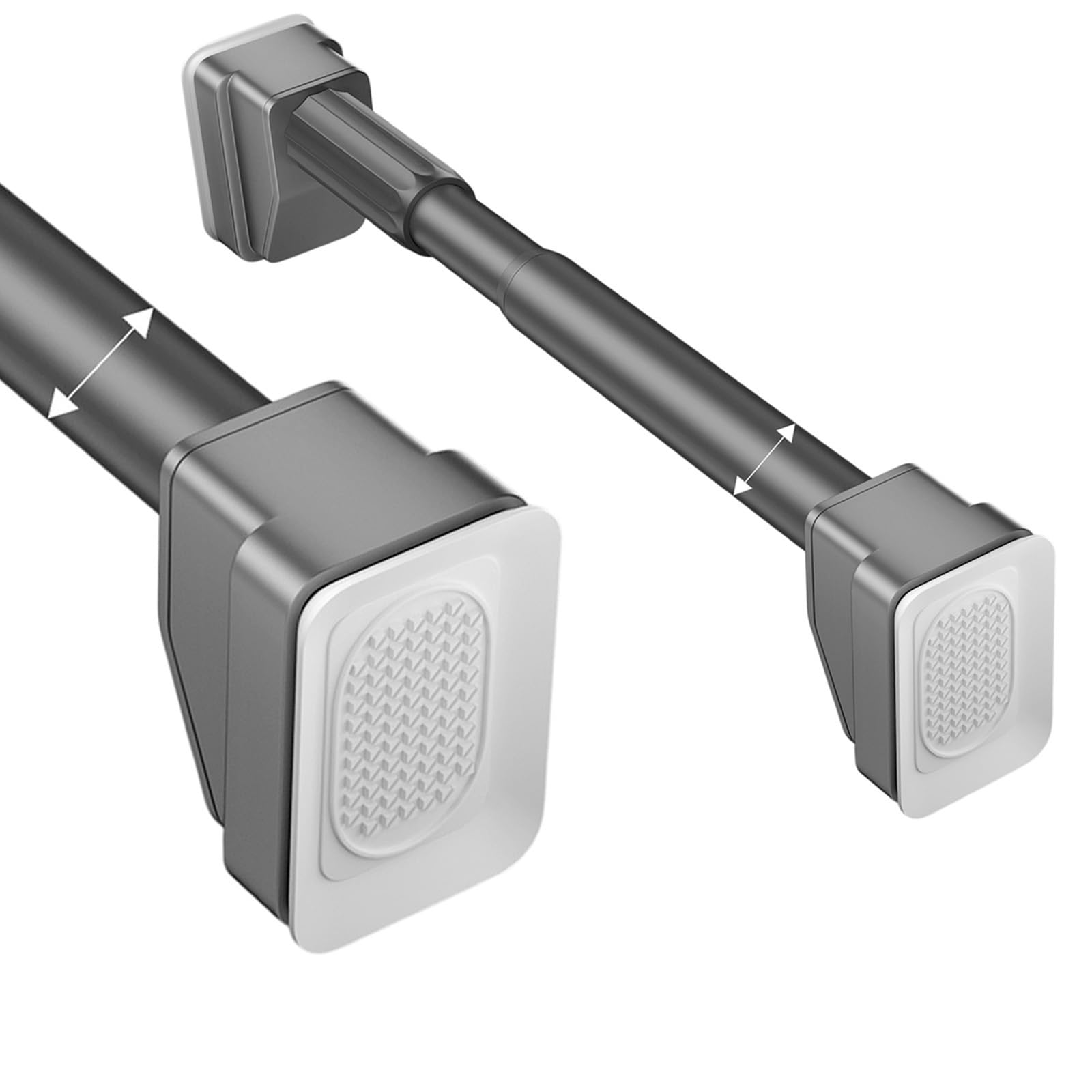 WQPMNYG Adjustable Stainless Steel Shower Curtain Rod, 40-500cm Teles Tension Pole for Bathroom, Closet, Door, Kitchen - No Drilling Required (Grey, 110-190cm / 44-74in)