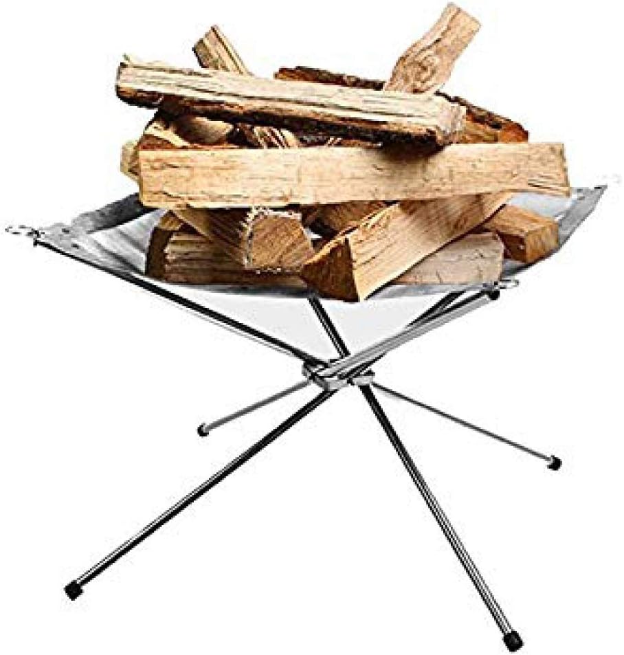 Rootless Portable Outdoor Firepit- Collapsible Steel Mesh Fireplace- Medium Size