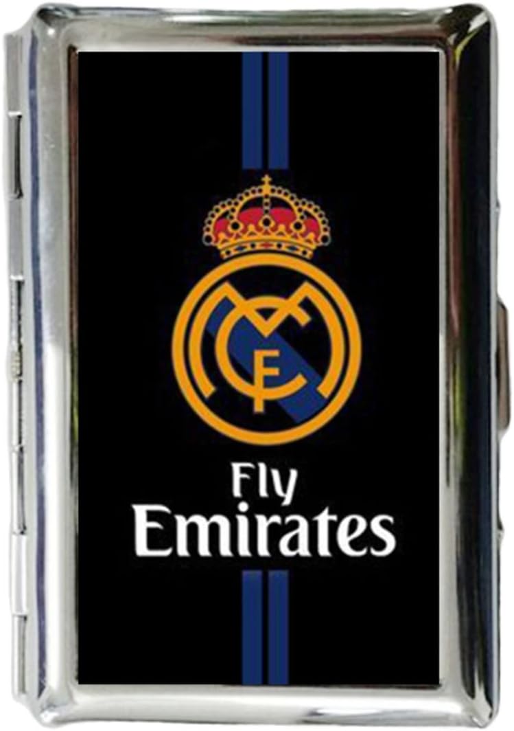 real madrid logo Customize Stainless Steel ID Credit Card wallet Cigarettes Case