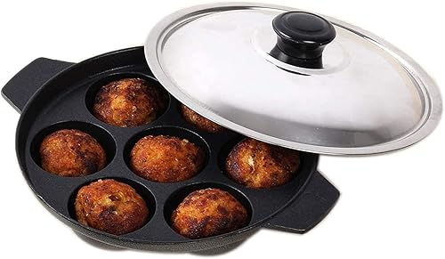 Miniatura 5 de Sartén antiadherente Appam con tapa de acero inoxidable, 6.5" x 6" x 1.5"