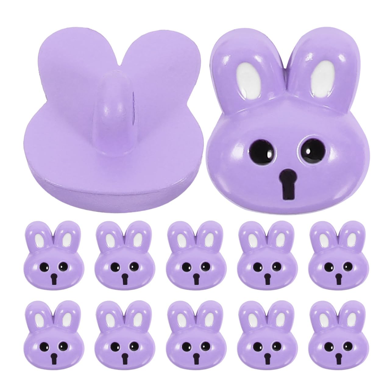 Tofficu 12Pcs Pastel Colour Resin Rabbit Buttons 0.67 Inch Small Buttons for Crafting Kids Clothes Coat Sewing DIY Projects
