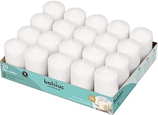 White Pillar Candles – 2x3 Inches – 20 Pack Unscented – Premium European Quality – Dripless, Smokeless, and Clean Burning Household Candles – Perfect for Wedding, Party, Dinner, And Home Décor