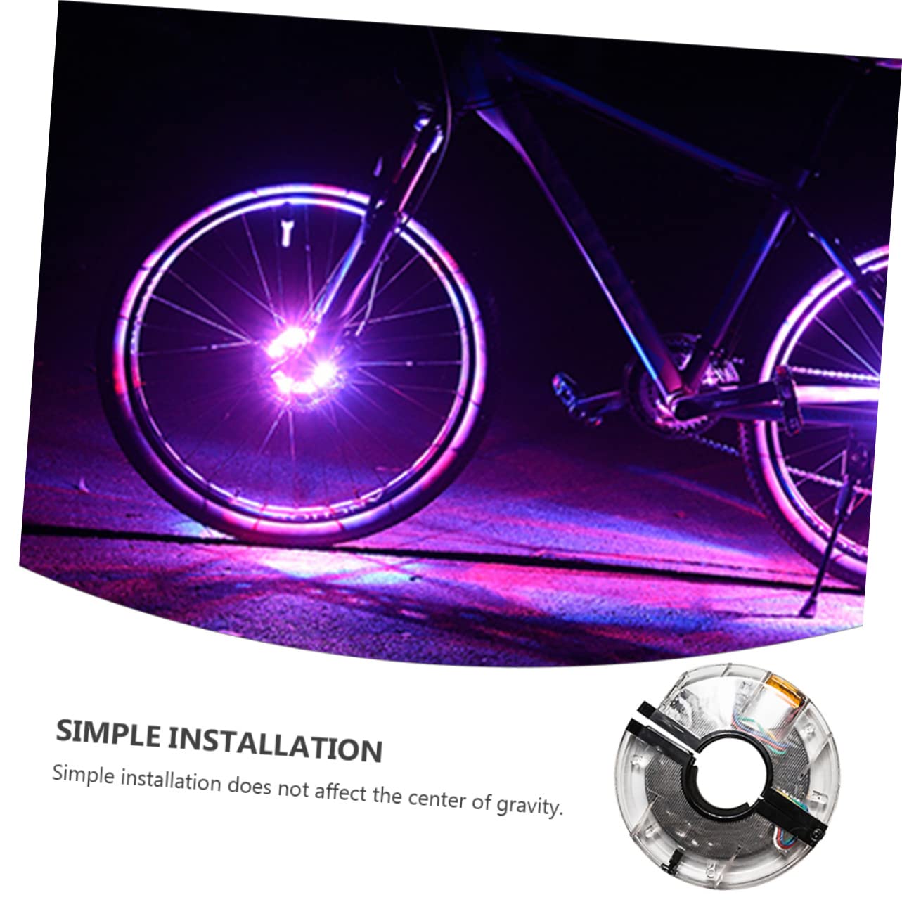 INOOMP 3pièces Lumière De Roue De Vélo LED Rechargeable USB Lampe De Sécurité Étanche pour Cyclisme Nocturne avec Modes De Couleurs