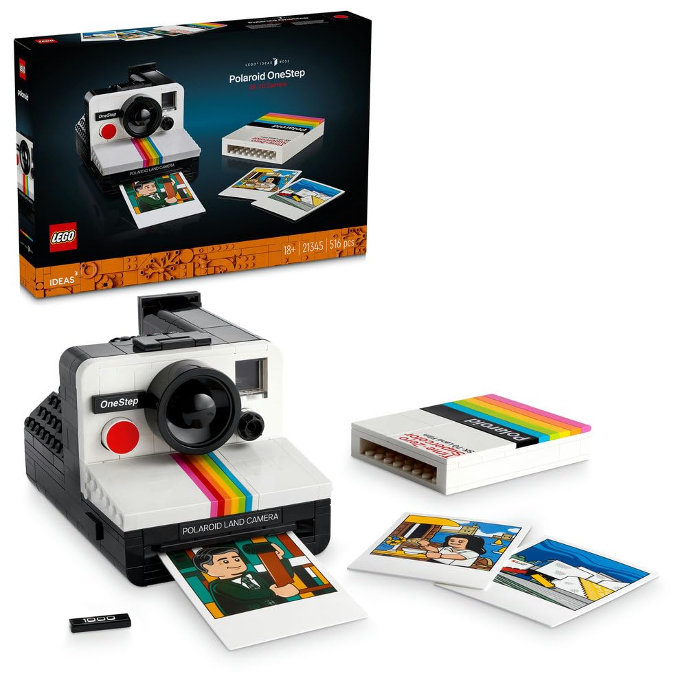 Ideas Polaroid OneStep SX-70 Camera Set for Adults, Collectible Vintage Model Kit to Build with Authentic Details, Creative Activity, Ramadan Gifts for Men, Women, Him, Her & Teens 21345