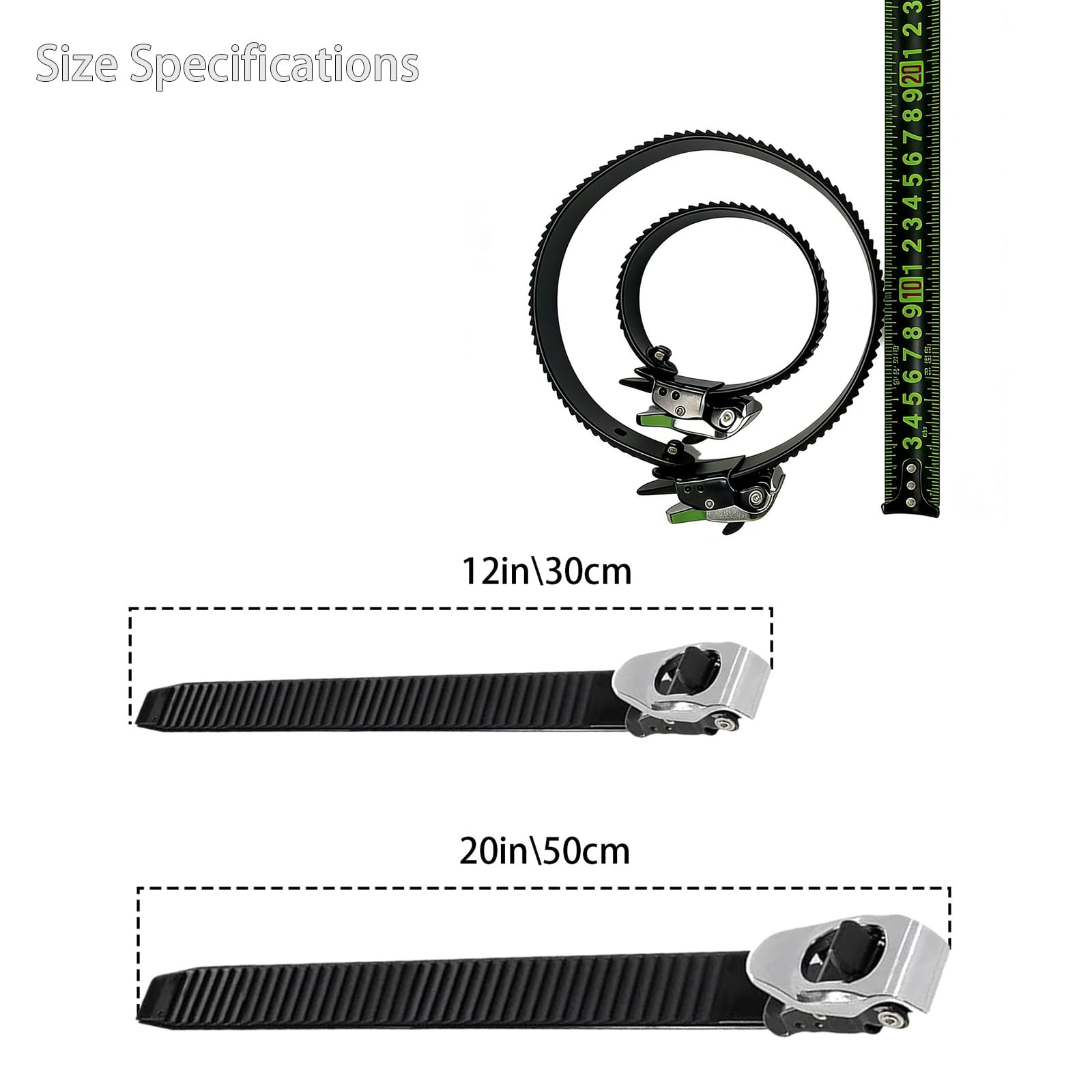 12/20 Inch Heavy-Duty Stainless Steel Grip Lock Straps – Reusable Ratchet Zip Ties for Outdoor Fencing, Poles, Gates, Pipes, and Heavy-Duty Securing Tasks(3pcs,20IN)