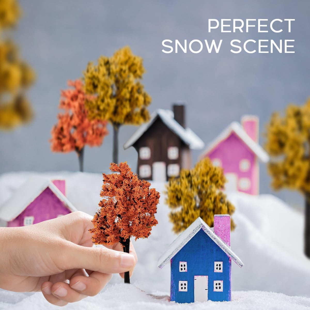 Folmywy 10 Pcs Miniature Fall Model Trees 1.77 to 5 Inch Mixed Orange Yellow Micro Diorama Tree Fake Plastic Plant Autumn DIY Crafts for Train Railroad Building Garden Landscape Supplies