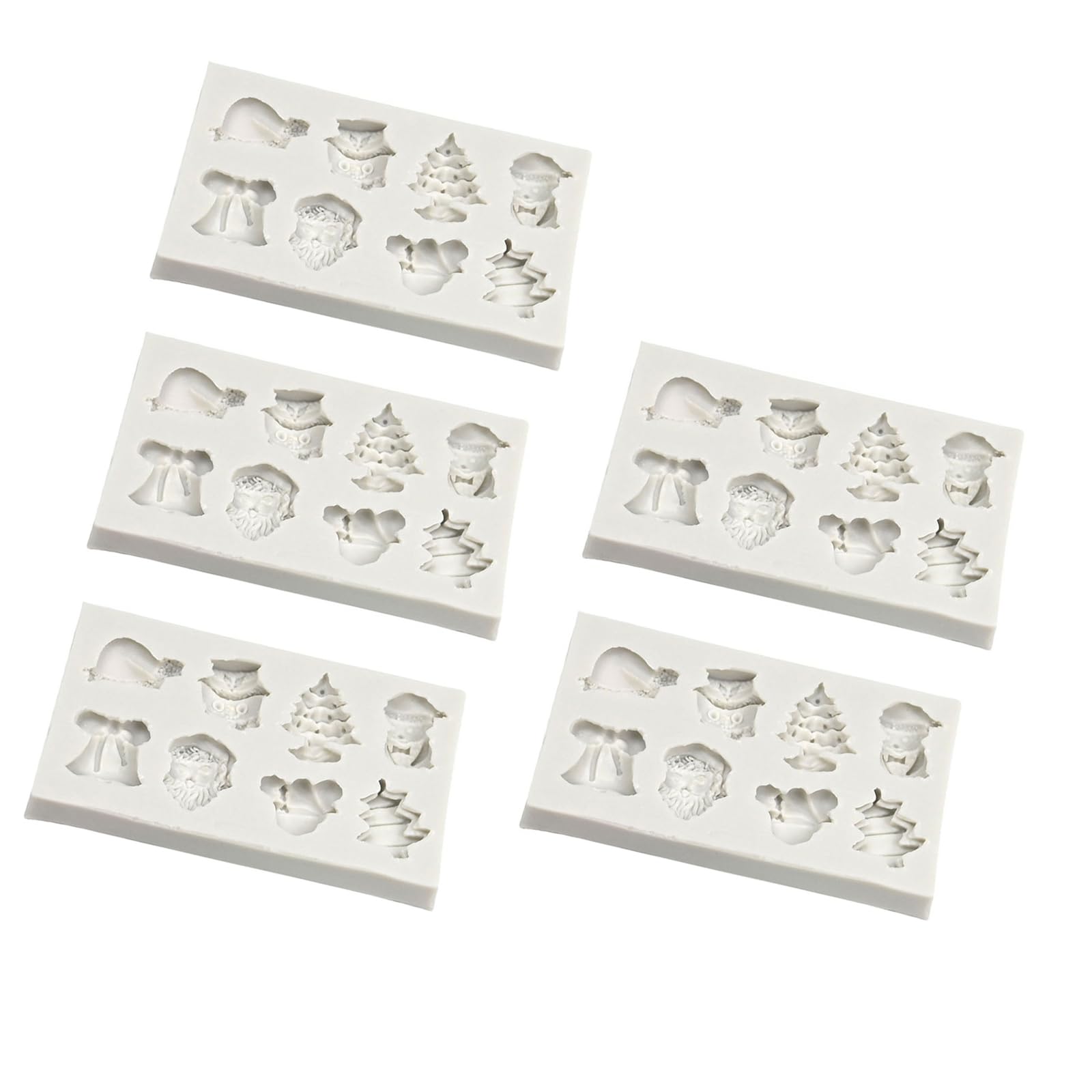 Xinsheinelry Of 5 Christmas Silicone Dessert Molds Pastries Making Accessories Baking Molds Suitable for Baking Chocolate Treats Professional Pastries