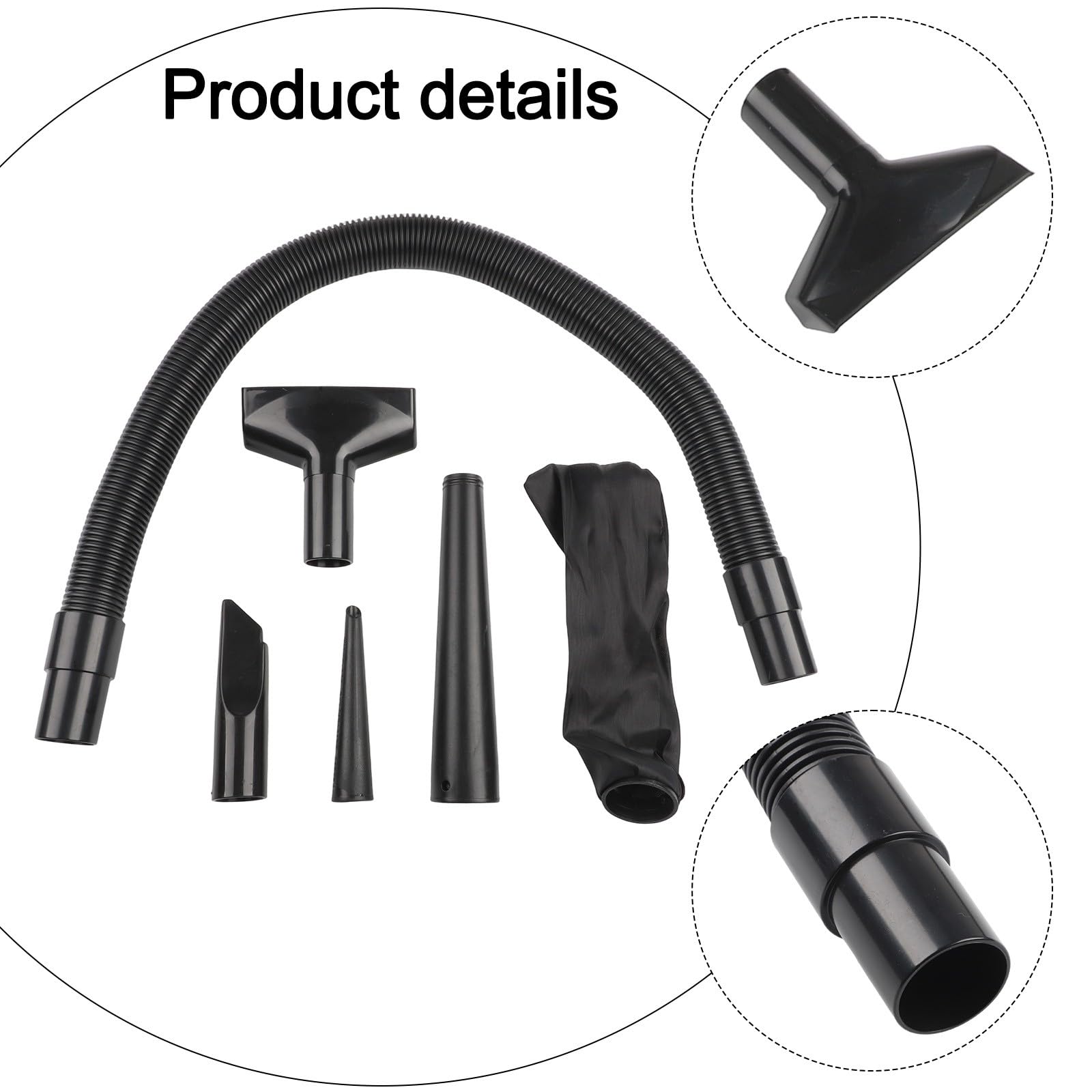 Manguera de soplador, accesorio para soplador de hojas, kit de manguera de vacío, tubo de extensión flexible, juego de cepillo para limpieza de patio, interior de coche, rejillas de