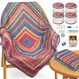 Coopay Crochet Blanket Kit for Beginners Adults...