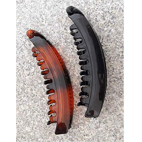 Trade Shop - Fermacoda 0127 Banana 13 Cm Pesce Pettine Per Capelli Coda Codino Ferma Capelli