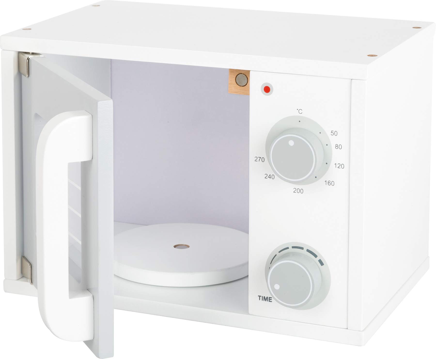 small foot 11184 Micro-ondes pour la cuisine d'enfant en bois, boutons mobiles et porte magnétique, à paritr de 3 ans